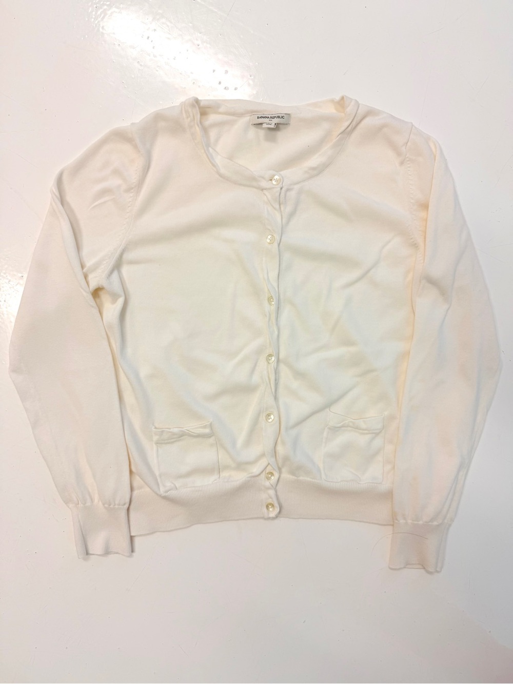 Banana Republic Cream Button-Front Women's Cardigan